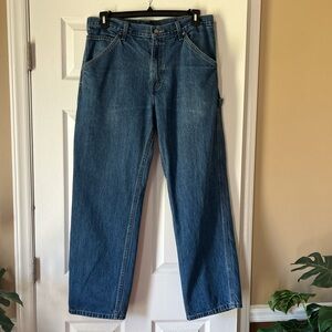 George’s Carpenter’s Blue Jeans w/hammer loop & extra pockets ~ Size W34 L30